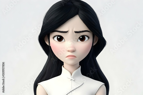 3D Illustration Girl Portra...
