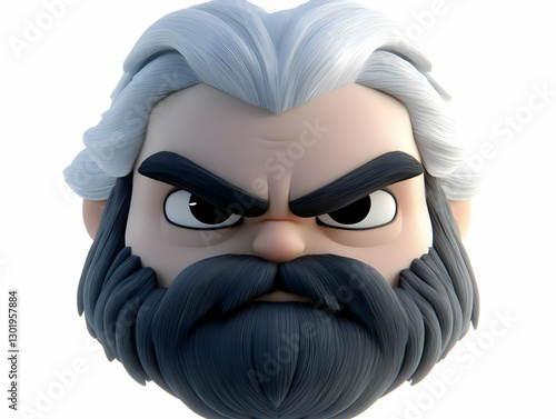 3D Illustration Angry Old M...