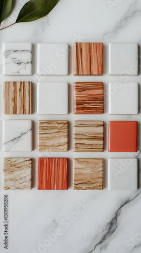 Abstract Wood and Marble Te...