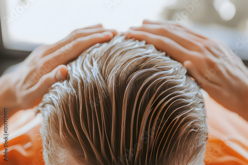 Photo Wet Hair Styling Hand...
