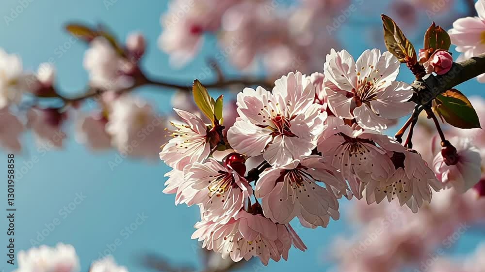 sakura flowers of pink color on sunny backdrop. Beautiful nature spring background with a branch of blooming sakura sakura flowers of pink color on sunny backdrop. Beautiful nature spring background with a branch of blooming sakura