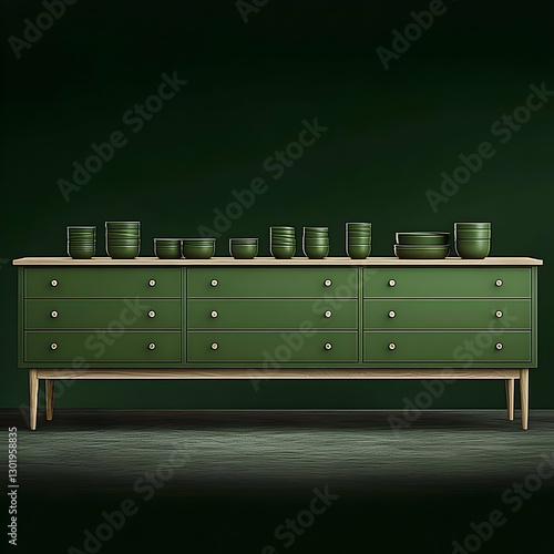 Illustration Green Dresser,...