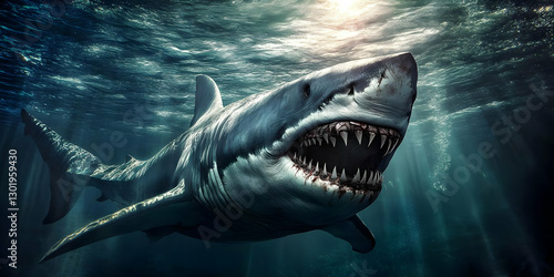 3D Illustration Great White...