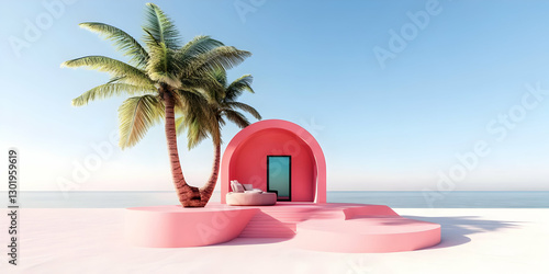 3D Illustration Pink Beach ...