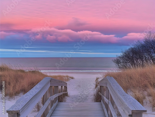 Photo - Serene Pink Sky Bea...