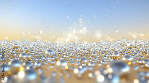 3D Abstract Background Silv...