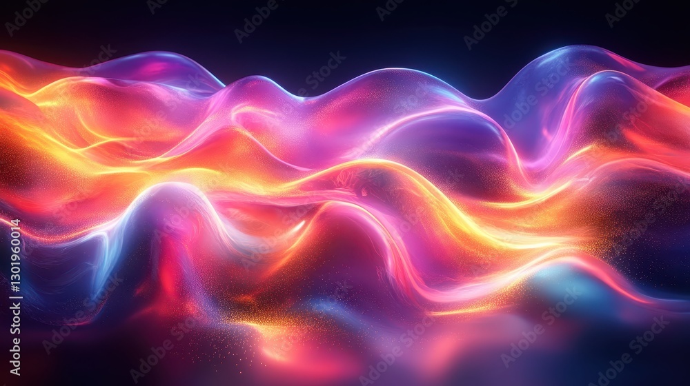 Obraz premium Abstract Colorful Waves in Vibrant Blue and Orange Gradients