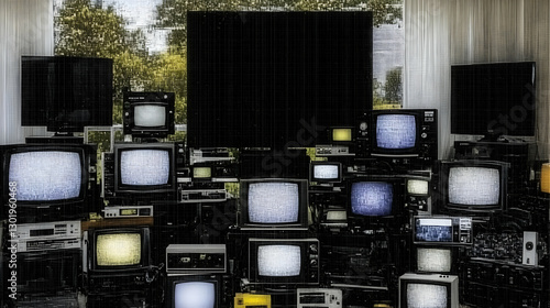 Illustration - Retro TVs an...
