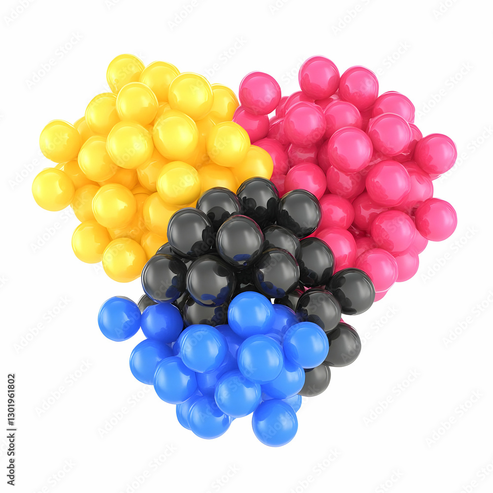 3D Illustration Abstract Background Colorful Spheres