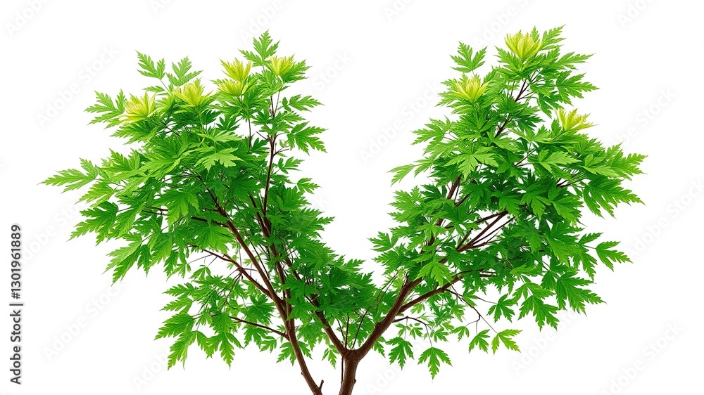 Obraz premium Acer laevigatum var. laevigatum: An Ornamental Tree with Vibrant Green Leaves and a Smooth, Silver-Grey Bark