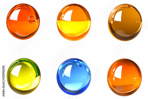3D Illustration Colorful Gl...