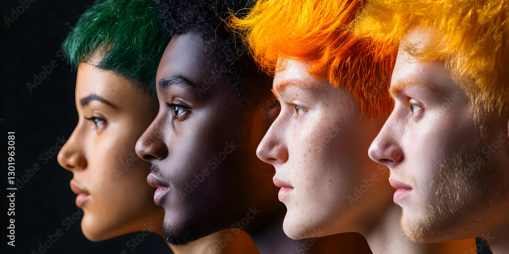 Diverse Faces Profile Realistic Image Diverse Faces Profile Realistic Image