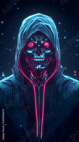 3D Illustration - Neon Skul...