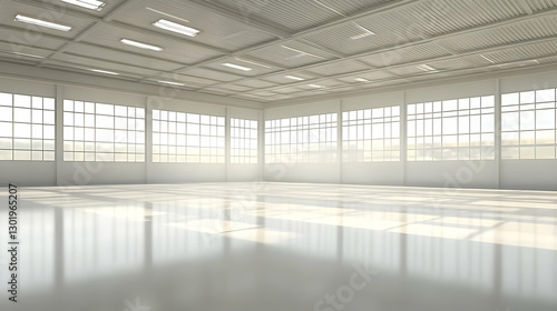 3D Illustration Empty Wareh...