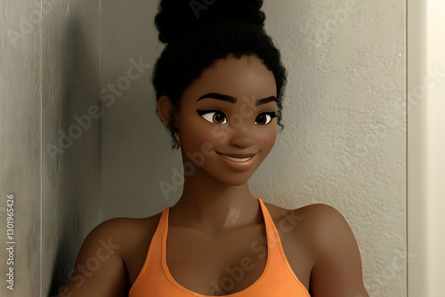 3D Illustration Girl, Orang...