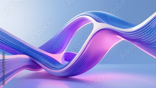 Abstract digital waves with vibrant gradient colors 3d render 