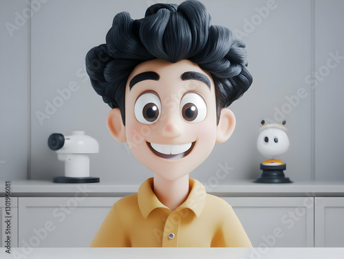 3D Illustration Happy Boy, ...