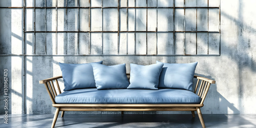 3D Illustration Cozy Blue S...