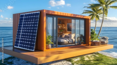 Oceanfront Solar Cabin 3D I...