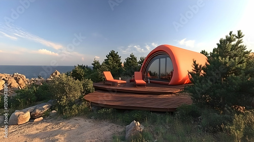 3D Illustration Seaside Ret...