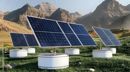 3D Illustration Solar Panel...