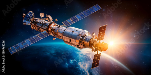 Spacecraft Orbiting Earth 3...
