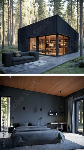 3D Illustration Modern Cabi...