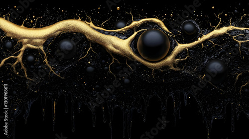 3D Abstract Background- Gol...