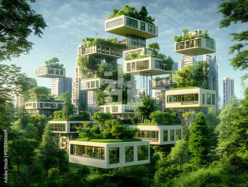 3D Illustration Green Urban...
