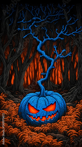 Illustration - Blue Pumpkin...