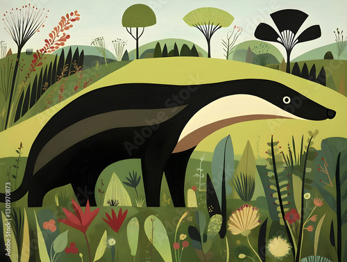 Illustration - Badger in a ...