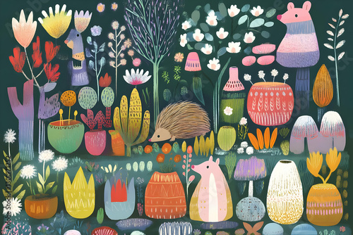 Whimsical Garden Illustrati...