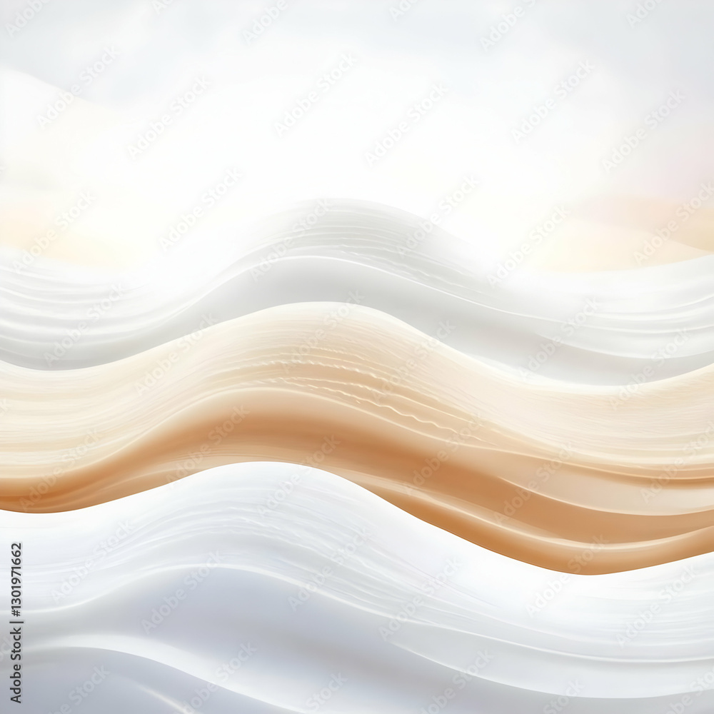 Obraz premium Abstract Background - Flowing White and Gold Waves