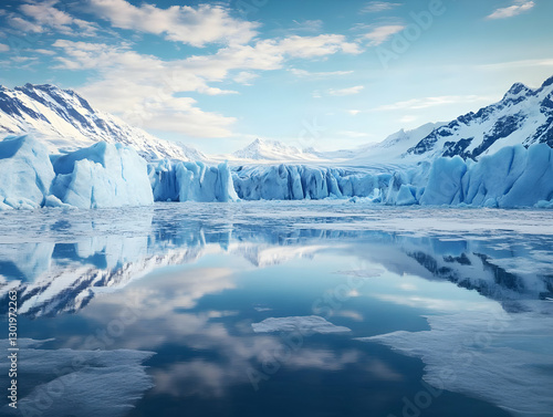 Realistic Image Glacier Ice...
