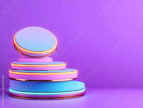 3D Abstract Background, Pur...
