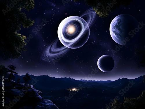 Illustration Night Sky Plan...