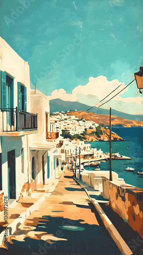 Illustration - Coastal Town...