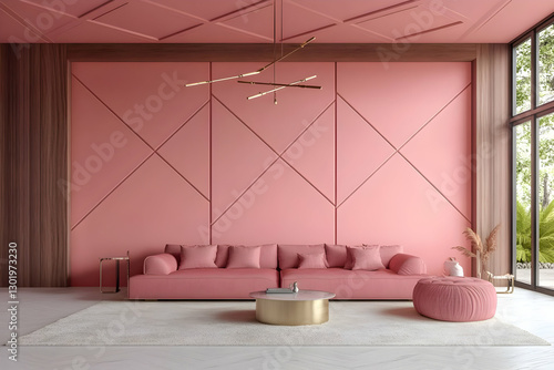 3D Illustration Pink Living...