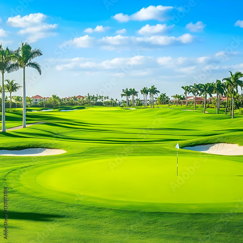 Photo Lush Green Golf Cours...