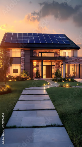 3D Illustration Modern Hous...