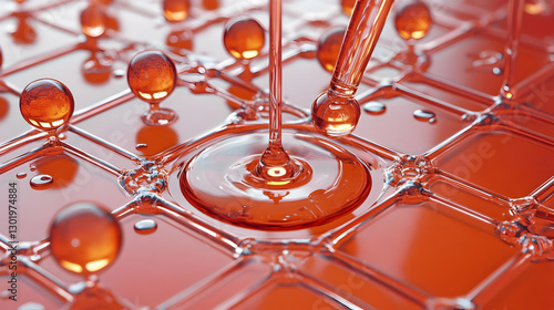 Amber Liquid Abstract 3D Re...