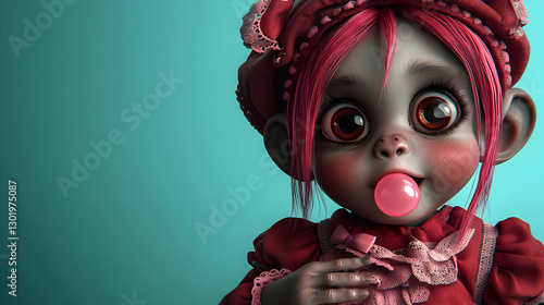 3D Illustration Cute Doll P...
