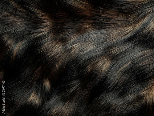 Dark Fur Texture 3D Illustr...