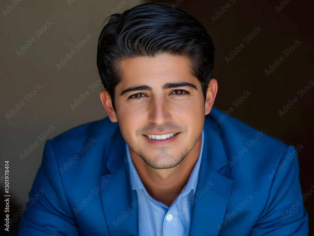 Obraz premium Photo Portrait Man Smiling Suit Business Confidence Success