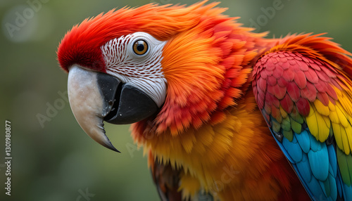 red and yellow macaw HD 8K wallpaper Stock Photographic Image
