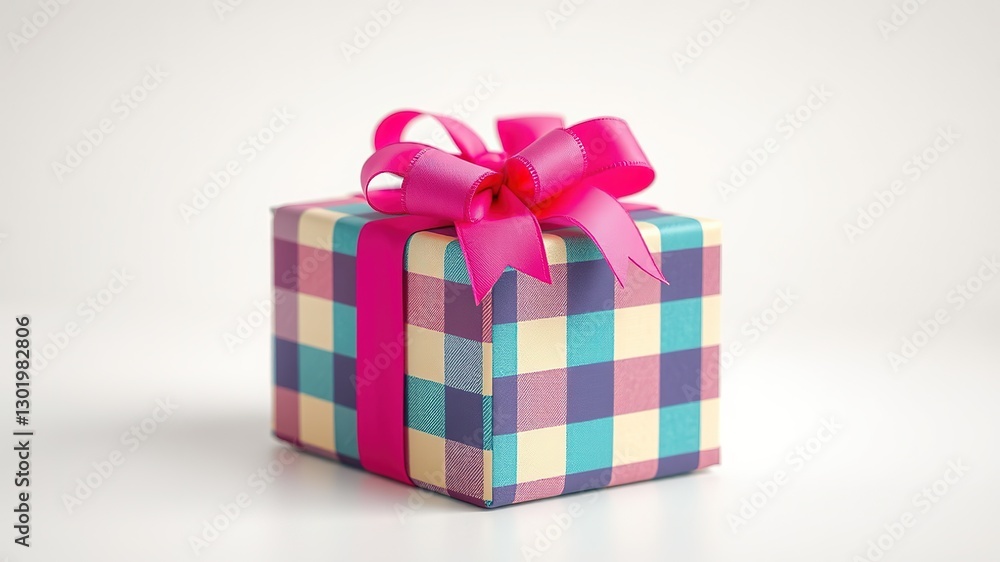 Obraz premium Buffalo Check Mother's Day Present with Bow