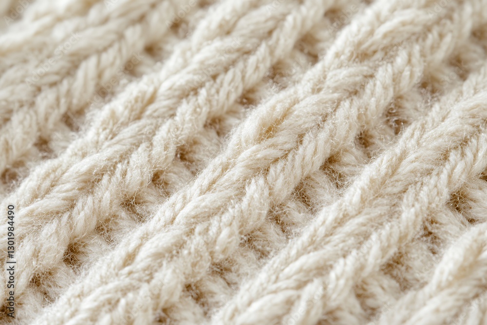 Close-up texture of soft beige knitted wool fabric Close-up texture of soft beige knitted wool fabric