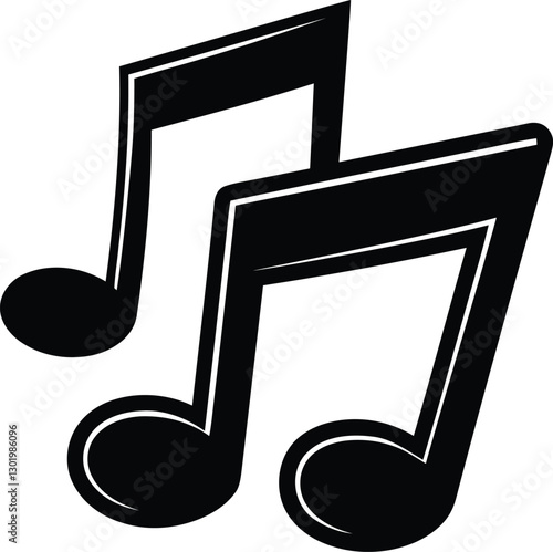 Unique musical notes silhouette vector illustration, musical notes line art vector icon design