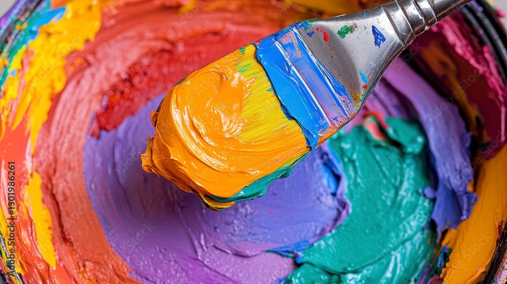 Obraz premium Close Up Colorful Oil Paints and Palette Knife