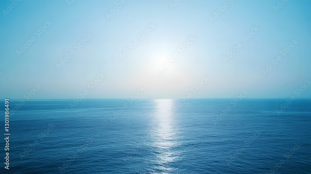 Obraz premium The soft reflection of the sun on a peaceful sea.